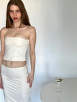Vegan Leather Tube Top in Whipped Cream